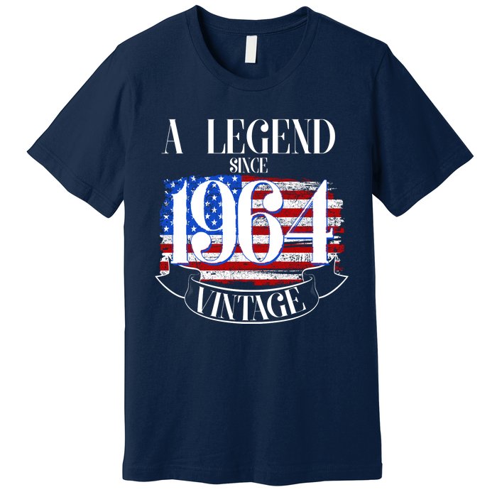 Vintage Usa Flag A Legend Since 1964 60th Birthday Premium T-Shirt