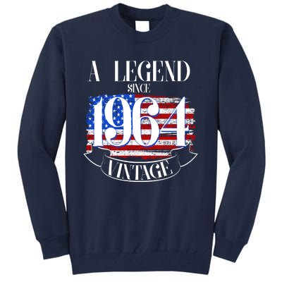 Vintage Usa Flag A Legend Since 1964 60th Birthday Tall Sweatshirt