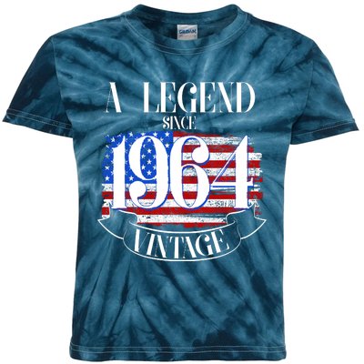 Vintage Usa Flag A Legend Since 1964 60th Birthday Kids Tie-Dye T-Shirt