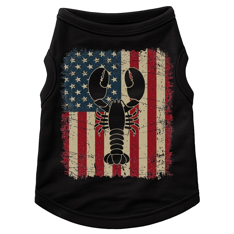 Vintage USA Flag Lobster Animals Lover Sea Fathers Day Doggie Tank