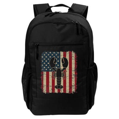 Vintage USA Flag Lobster Animals Lover Sea Fathers Day Backpack