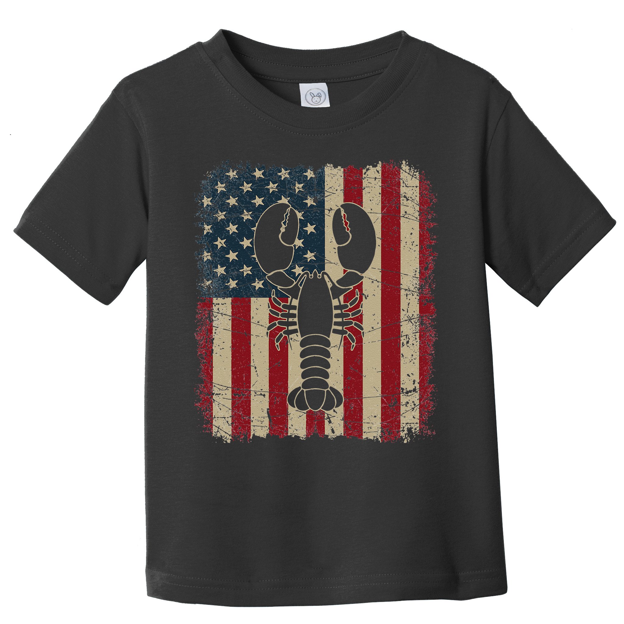 Vintage USA Flag Lobster Animals Lover Sea Fathers Day Toddler T-Shirt
