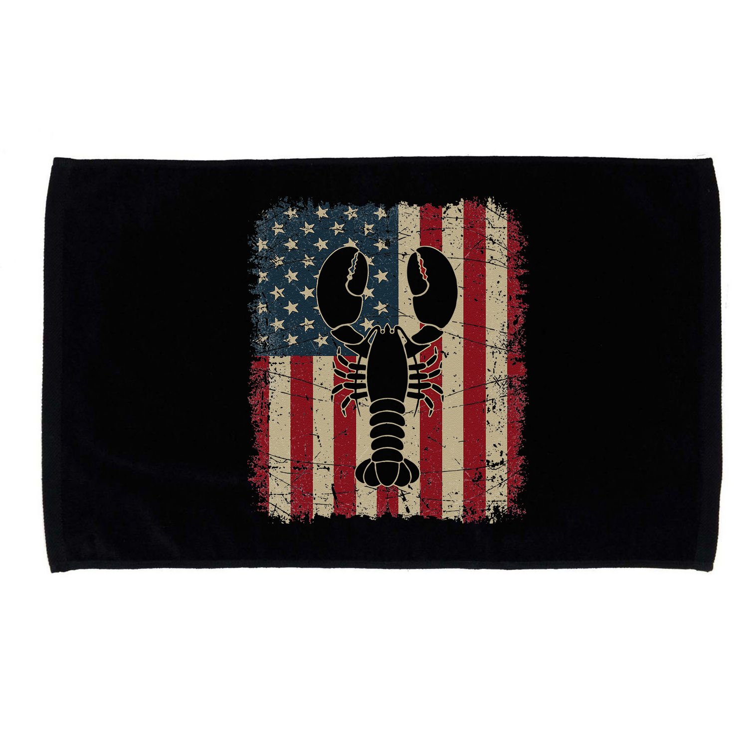 Vintage USA Flag Lobster Animals Lover Sea Fathers Day Microfiber Hand Towel