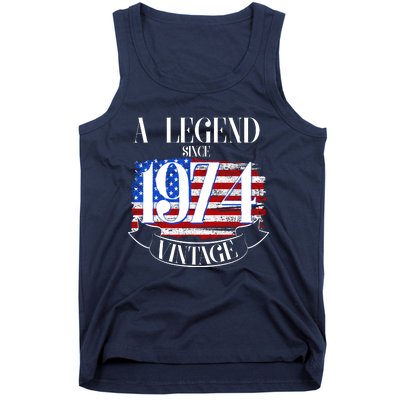 Vintage Usa Flag A Legend Since 1974 50th Birthday Tank Top