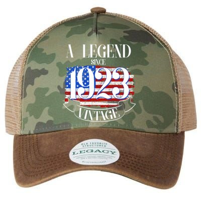 Vintage USA Flag A Legend Since 1923 100th Birthday Legacy Tie Dye Trucker Hat