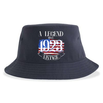 Vintage USA Flag A Legend Since 1923 100th Birthday Sustainable Bucket Hat