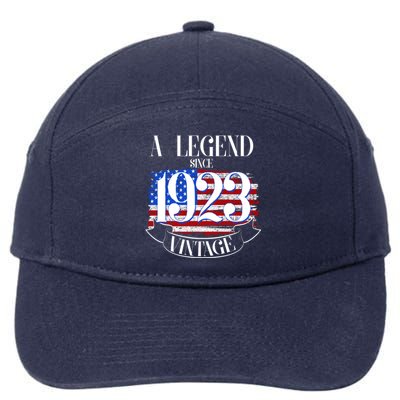 Vintage USA Flag A Legend Since 1923 100th Birthday 7-Panel Snapback Hat