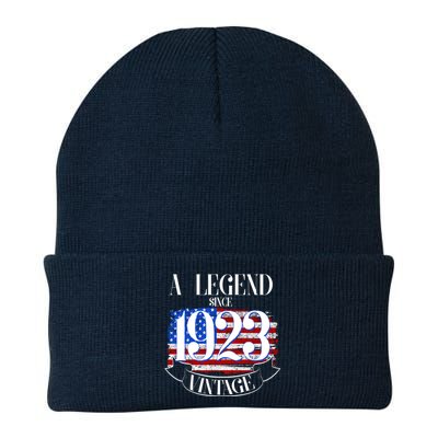 Vintage USA Flag A Legend Since 1923 100th Birthday Knit Cap Winter Beanie