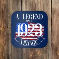 Vintage USA Flag A Legend Since 1923 100th Birthday Coaster