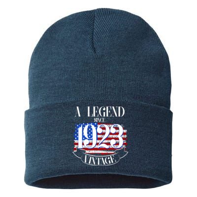 Vintage USA Flag A Legend Since 1923 100th Birthday Sustainable Knit Beanie