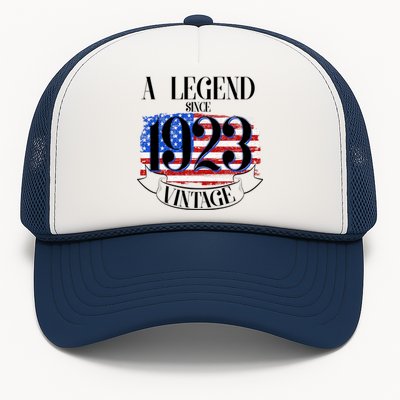 Vintage USA Flag A Legend Since 1923 100th Birthday Trucker Hat