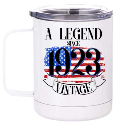 Vintage USA Flag A Legend Since 1923 100th Birthday 12 oz Stainless Steel Tumbler Cup