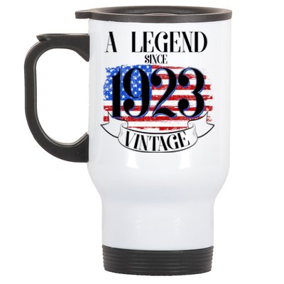 Vintage USA Flag A Legend Since 1923 100th Birthday Stainless Steel Travel Mug