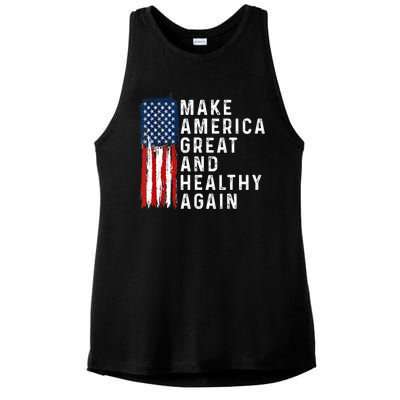 Vintage Usa Flag Make America Healthy And Great Again Maha Ladies PosiCharge Tri-Blend Wicking Tank