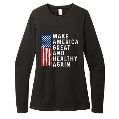 Vintage Usa Flag Make America Healthy And Great Again Maha Womens CVC Long Sleeve Shirt