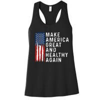 Vintage Usa Flag Make America Healthy And Great Again Maha Women's Racerback Tank