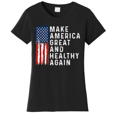 Vintage Usa Flag Make America Healthy And Great Again Maha Women's T-Shirt