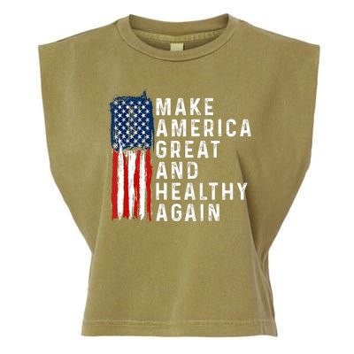 Vintage Usa Flag Make America Healthy And Great Again Maha Garment-Dyed Women's Muscle Tee