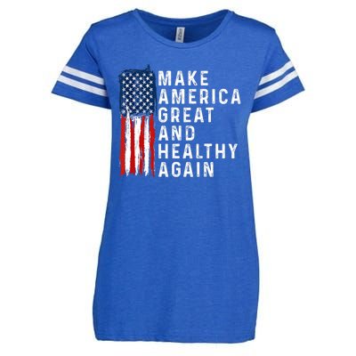 Vintage Usa Flag Make America Healthy And Great Again Maha Enza Ladies Jersey Football T-Shirt