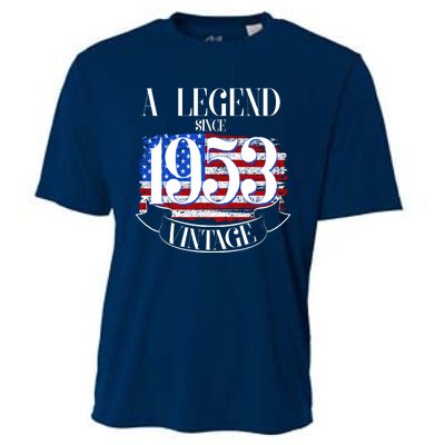 Vintage USA Flag A Legend Since 1953 70th Birthday Cooling Performance Crew T-Shirt