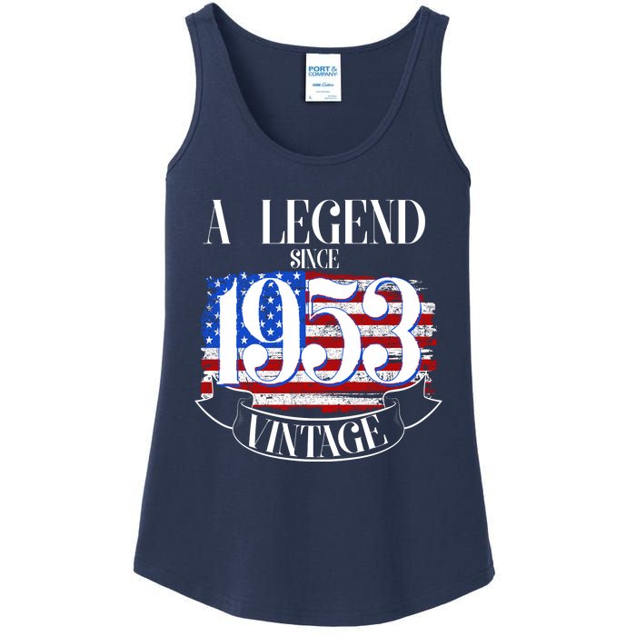 Vintage USA Flag A Legend Since 1953 70th Birthday Ladies Essential Tank