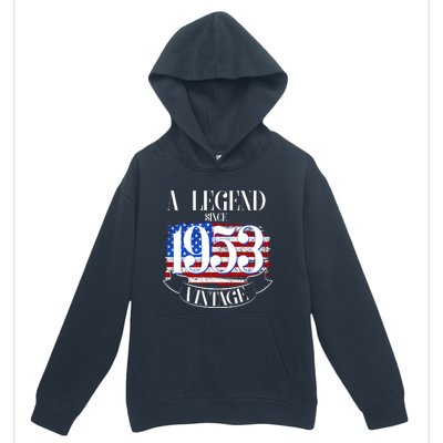 Vintage USA Flag A Legend Since 1953 70th Birthday Urban Pullover Hoodie