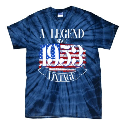 Vintage USA Flag A Legend Since 1953 70th Birthday Tie-Dye T-Shirt