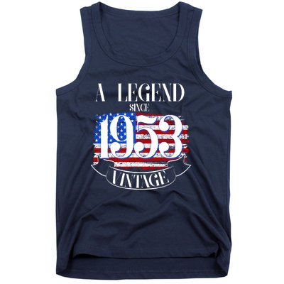 Vintage USA Flag A Legend Since 1953 70th Birthday Tank Top