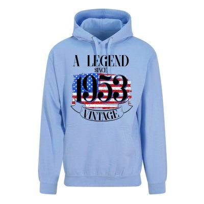 Vintage USA Flag A Legend Since 1953 70th Birthday Unisex Surf Hoodie