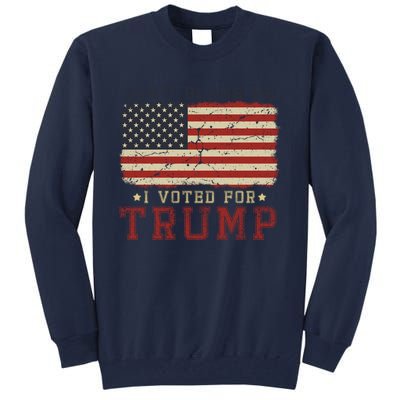 Vintage Usa Flag Patriots DonT Blame Me I Voted For Trump Tall Sweatshirt