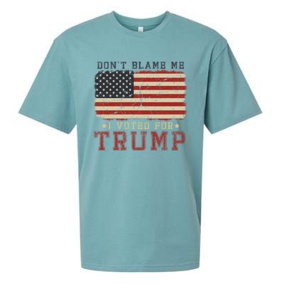 Vintage Usa Flag Patriots DonT Blame Me I Voted For Trump Sueded Cloud Jersey T-Shirt