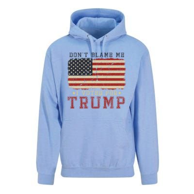 Vintage Usa Flag Patriots DonT Blame Me I Voted For Trump Unisex Surf Hoodie