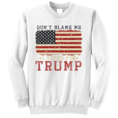 Vintage Usa Flag Patriots DonT Blame Me I Voted For Trump Sweatshirt