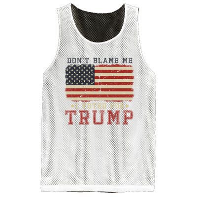 Vintage Usa Flag Patriots DonT Blame Me I Voted For Trump Mesh Reversible Basketball Jersey Tank