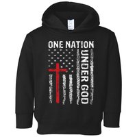 Vintage USA Flag Christian Faith Family Freedom Toddler Hoodie