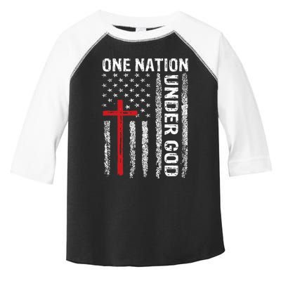 Vintage USA Flag Christian Faith Family Freedom Toddler Fine Jersey T-Shirt