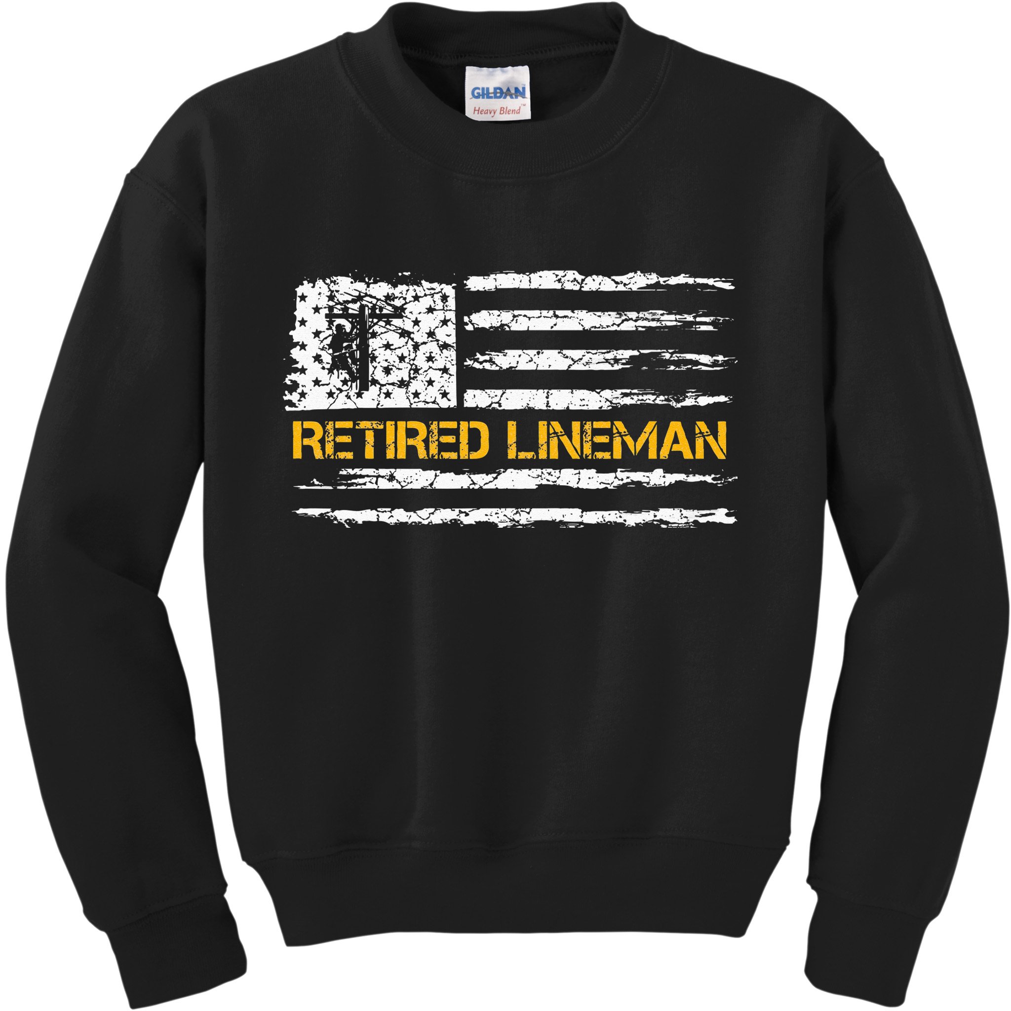 Vintage USA Flag Retired Electric Cable Lineman Retirement Kids Sweatshirt