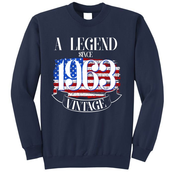 Vintage USA Flag A Legend Since 1963 60th Birthday Sweatshirt