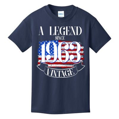 Vintage USA Flag A Legend Since 1963 60th Birthday Kids T-Shirt
