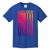 Vintage Usa Flag Patriotic Welder Torch Welding Gift Kids T-Shirt