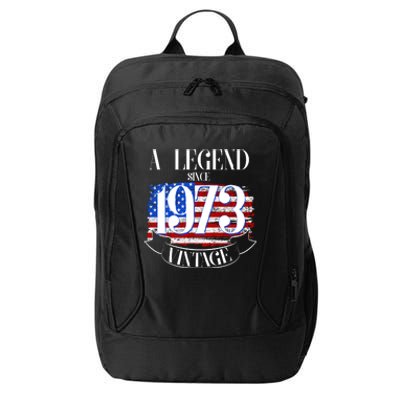 Vintage USA Flag A Legend Since 1973 50th Birthday City Backpack