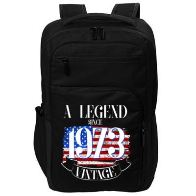 Vintage USA Flag A Legend Since 1973 50th Birthday Impact Tech Backpack