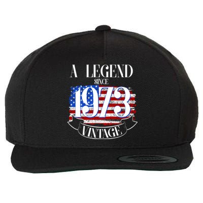 Vintage USA Flag A Legend Since 1973 50th Birthday Wool Snapback Cap