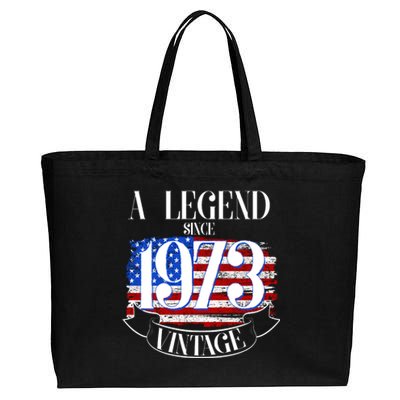 Vintage USA Flag A Legend Since 1973 50th Birthday Cotton Canvas Jumbo Tote