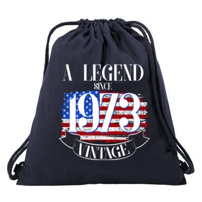 Vintage USA Flag A Legend Since 1973 50th Birthday Drawstring Bag