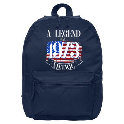 Vintage USA Flag A Legend Since 1973 50th Birthday 16 in Basic Backpack