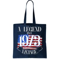 Vintage USA Flag A Legend Since 1973 50th Birthday Tote Bag