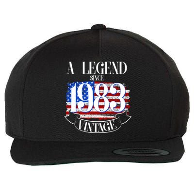 Vintage USA Flag A Legend Since 1983 40th Birthday Wool Snapback Cap