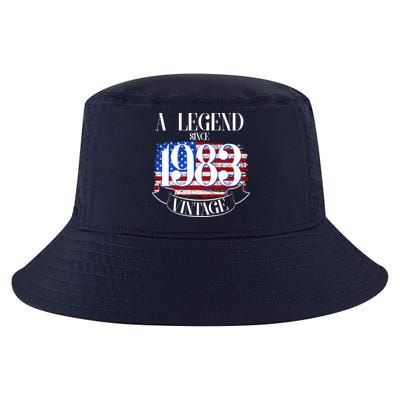 Vintage USA Flag A Legend Since 1983 40th Birthday Cool Comfort Performance Bucket Hat