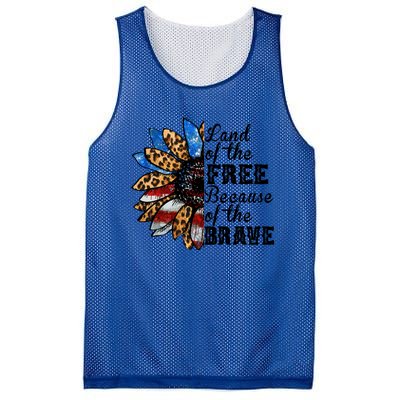 Vintage Usa Flag Sunflower Gift Land Free Because Brave Gift Mesh Reversible Basketball Jersey Tank